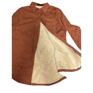 Funkitribe Burnt Orange Shacket Sz L Farm Western Boutique Fuzzy Lightweight